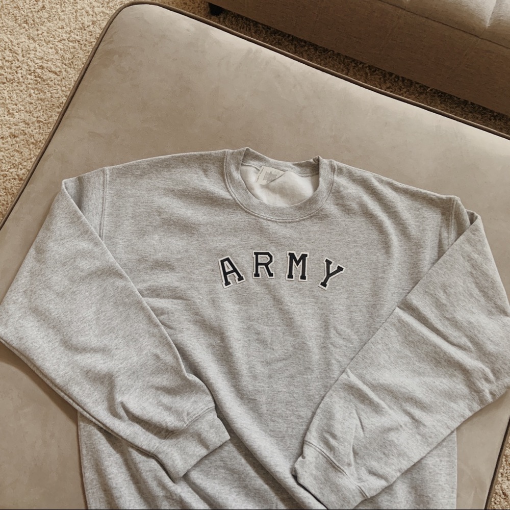 n e w |  gray army crewneck 🤍 - Picture 8 of 10